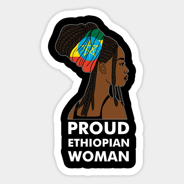 Proud Ethiopian Woman, Ethiopia Flag, Afro African Sticker by logiamerch